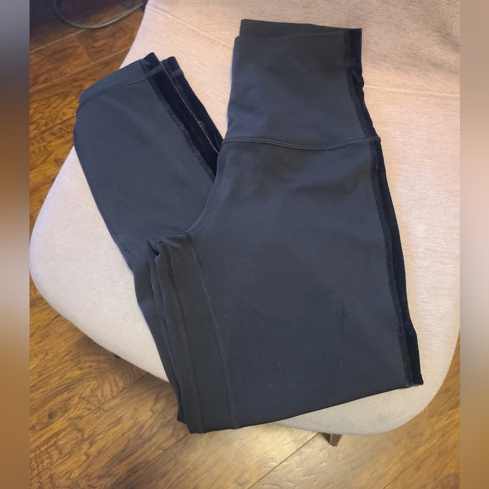 Lululemon Align Crop Leggings - Velour Side Stripe